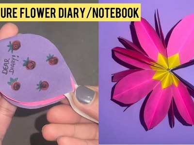 DIY Miniature Floral Diary. kawai mini diary. Flower diary. mini paper diary