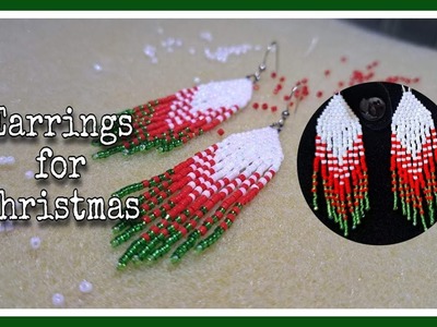 EARRINGS for Christmas | Bricks Stitch | Dins Rombaoa #pinay #beader