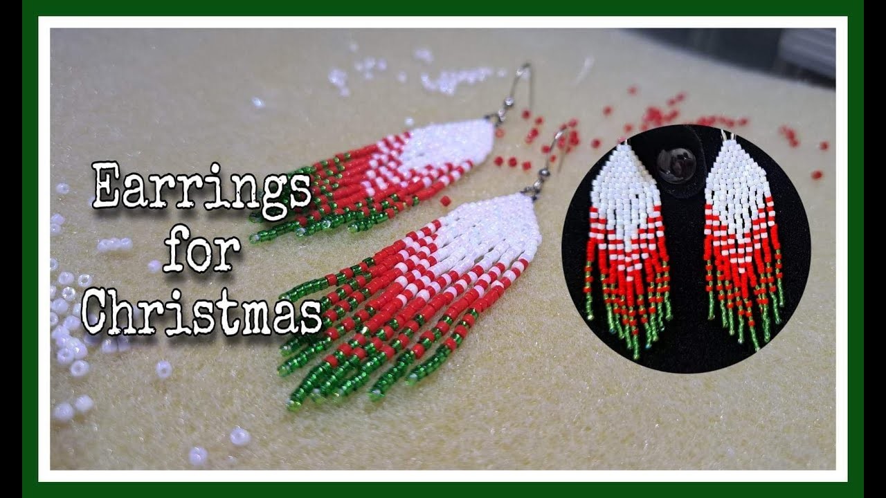 EARRINGS for Christmas | Bricks Stitch | Dins Rombaoa #pinay #beader