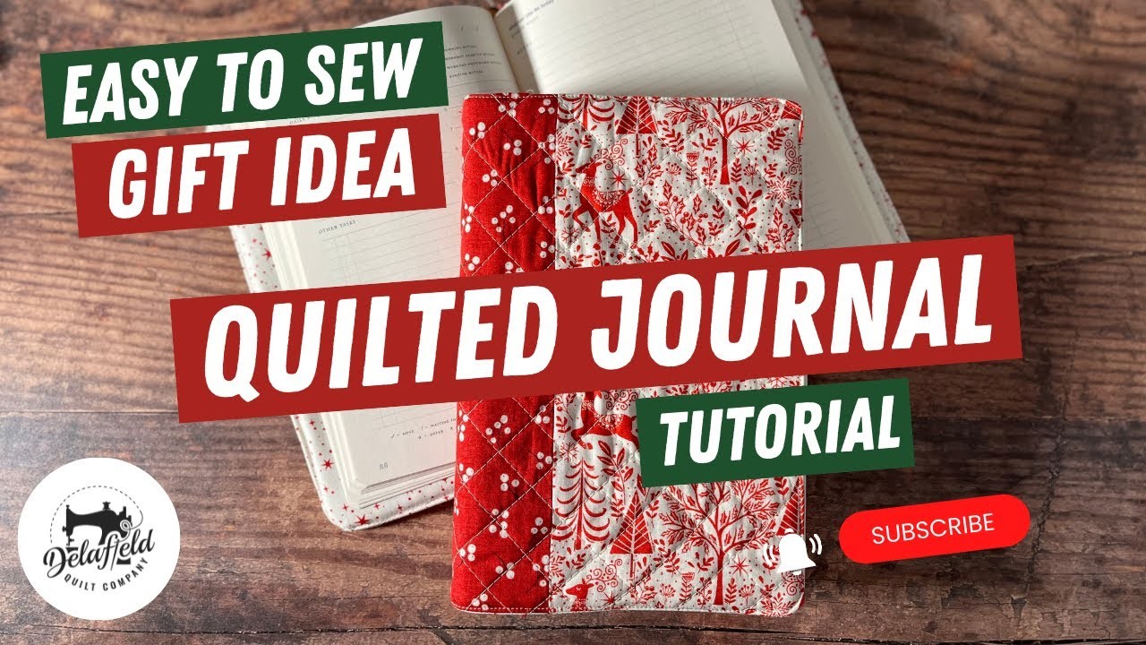 Easy Gifts to Make, Handmade Quilted Journal Cover. #quilting #diygifts #sewingtutorial