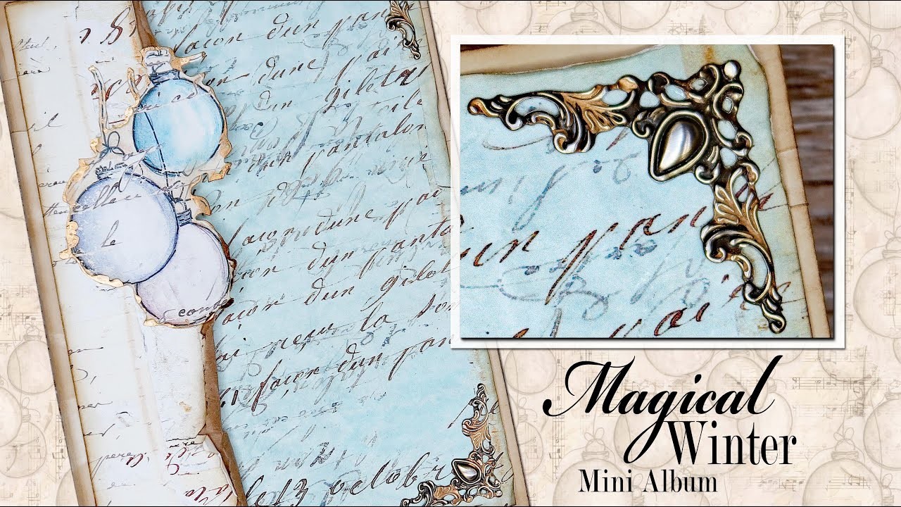 Front Cover Embellishment Ideas ~ Magical Winter Mini Album