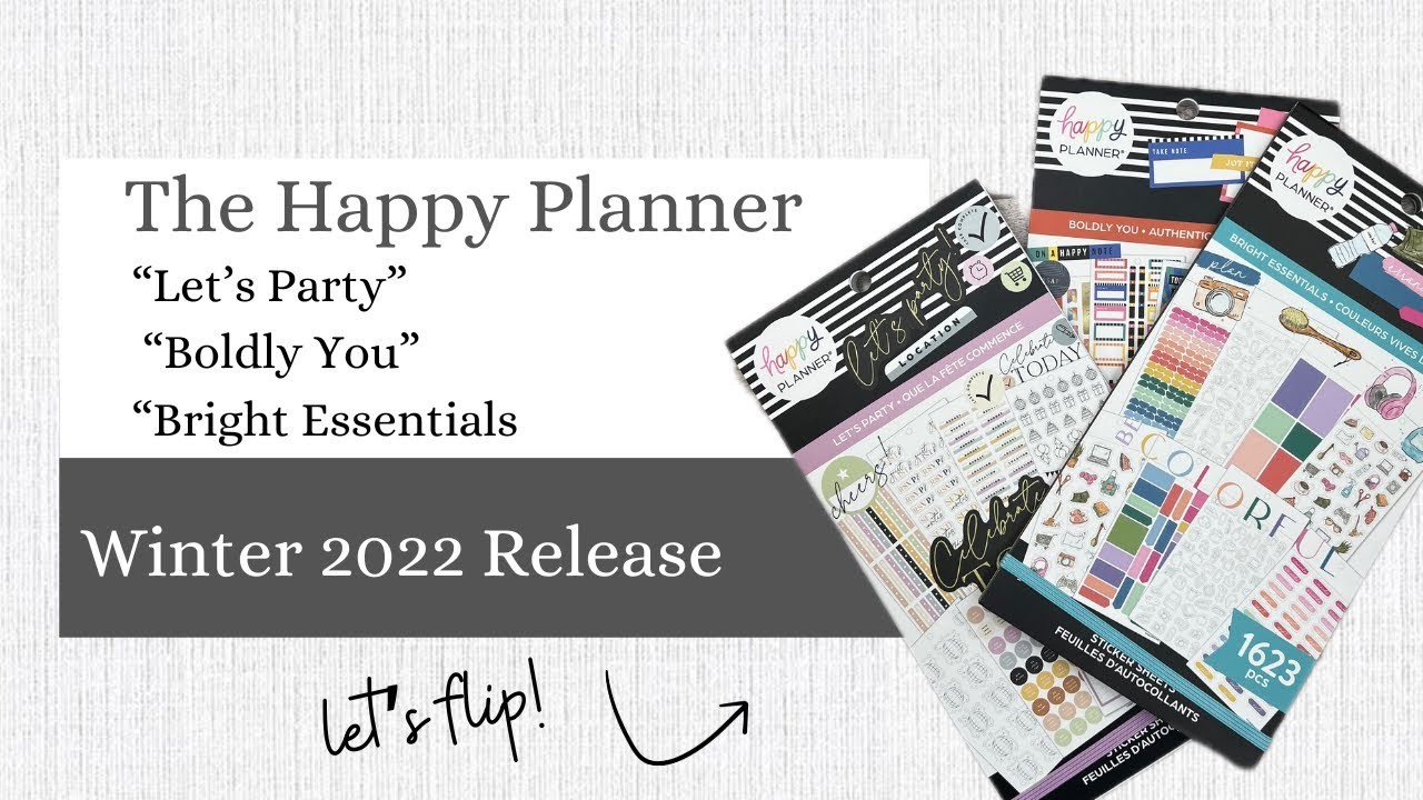 Happy Planner Winter Release: Let's Party, Boldly You, Bright Essentials | Stickerbook Flip Thru