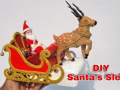 How To make santa Claus Sleigh.Santa Sleigh Christmas decoration.santa claus sleigh making 2023????????