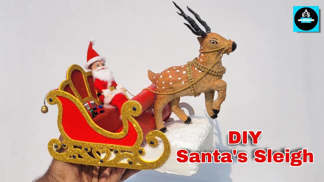 How To make santa Claus Sleigh.Santa Sleigh Christmas decoration.santa claus sleigh making 2023????????
