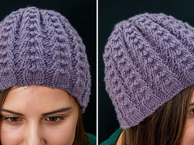 It will suit many people - cap with knitting needles in circular rows!
