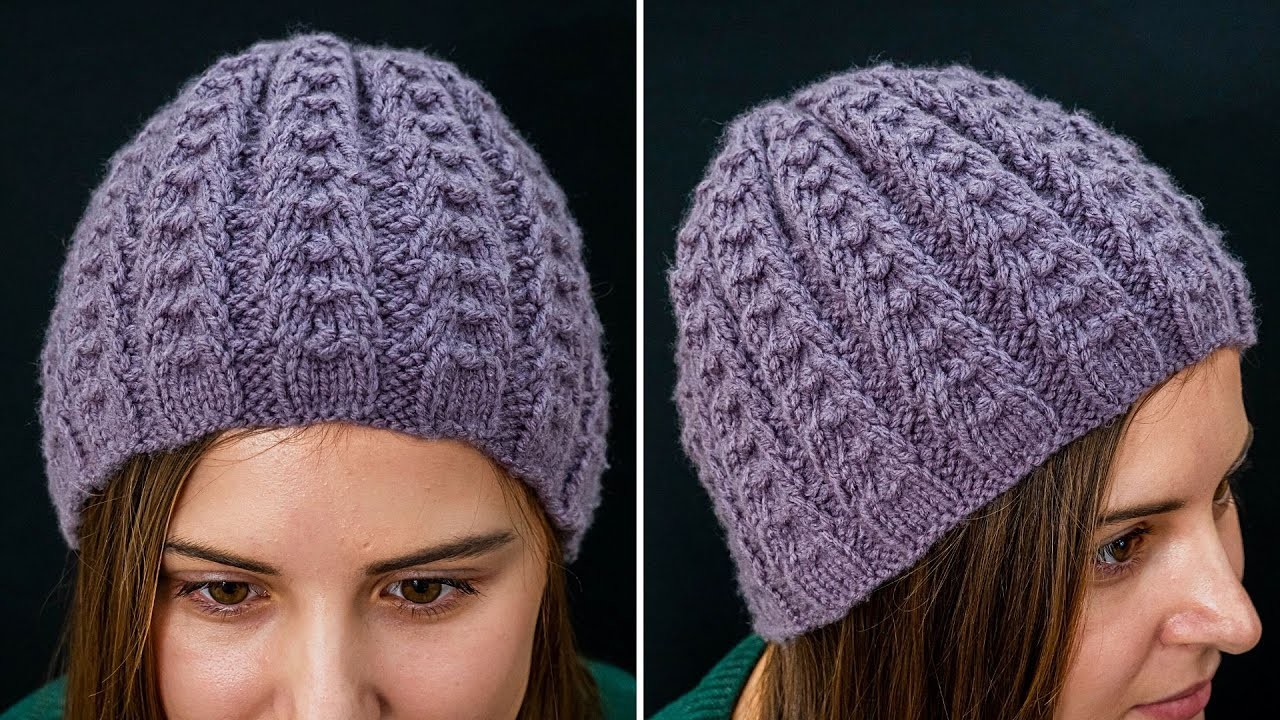 It will suit many people - cap with knitting needles in circular rows!