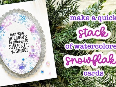 Make a Quick Stack of Watercolored Snowflake Cards