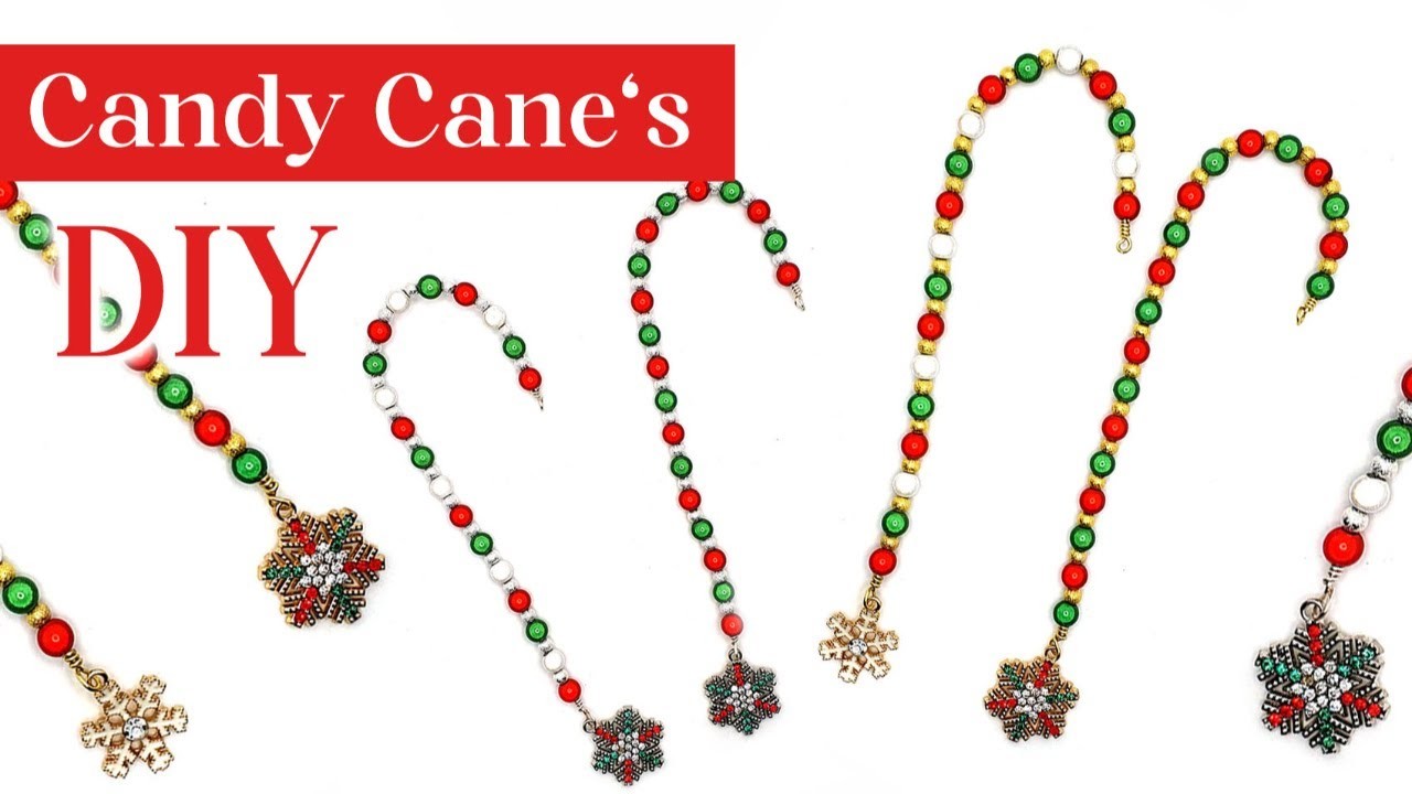 Make These Eye-Catching Beaded Candy Cane Decorations