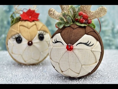 No-Sew Quilted Christmas Reindeer & Doe Ornaments