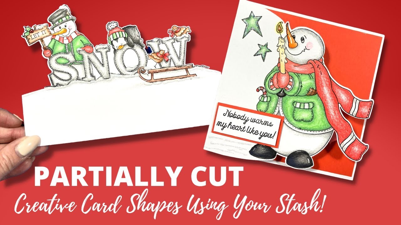 Partially Cut Stamped Images | Creative Card Shapes | USE YOUR STASH!!!