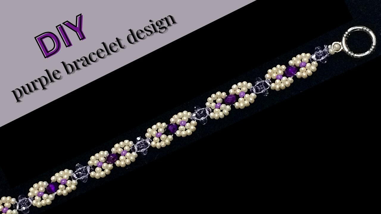 Purple bracelet design. Seed beads bracelet tutorial. Beaded Jewelry