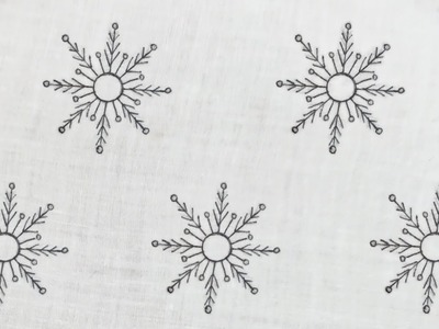 Snowflake Embroidery Design for Dress (Hand Embroidery Work)
