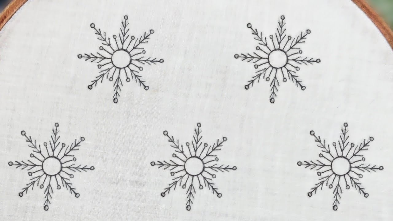 Snowflake Embroidery Design for Dress (Hand Embroidery Work)