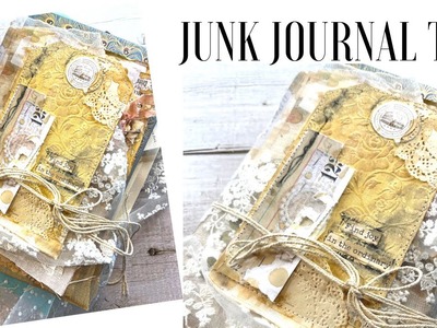 Turn ugly SCRAPS into a painted embossed fabric TAG #junkjournaljoychallenge