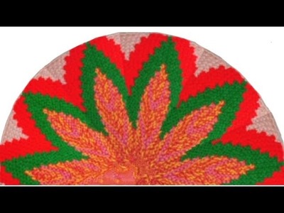 4 colour se banaye Sundar Mat. thaalposh. #Creative knitting art