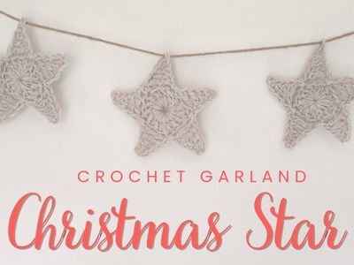 Christmas Star only 2 rows 10 minutes Crochet Pattern Tutorial. Boho Garland Star Decoration Ideas.