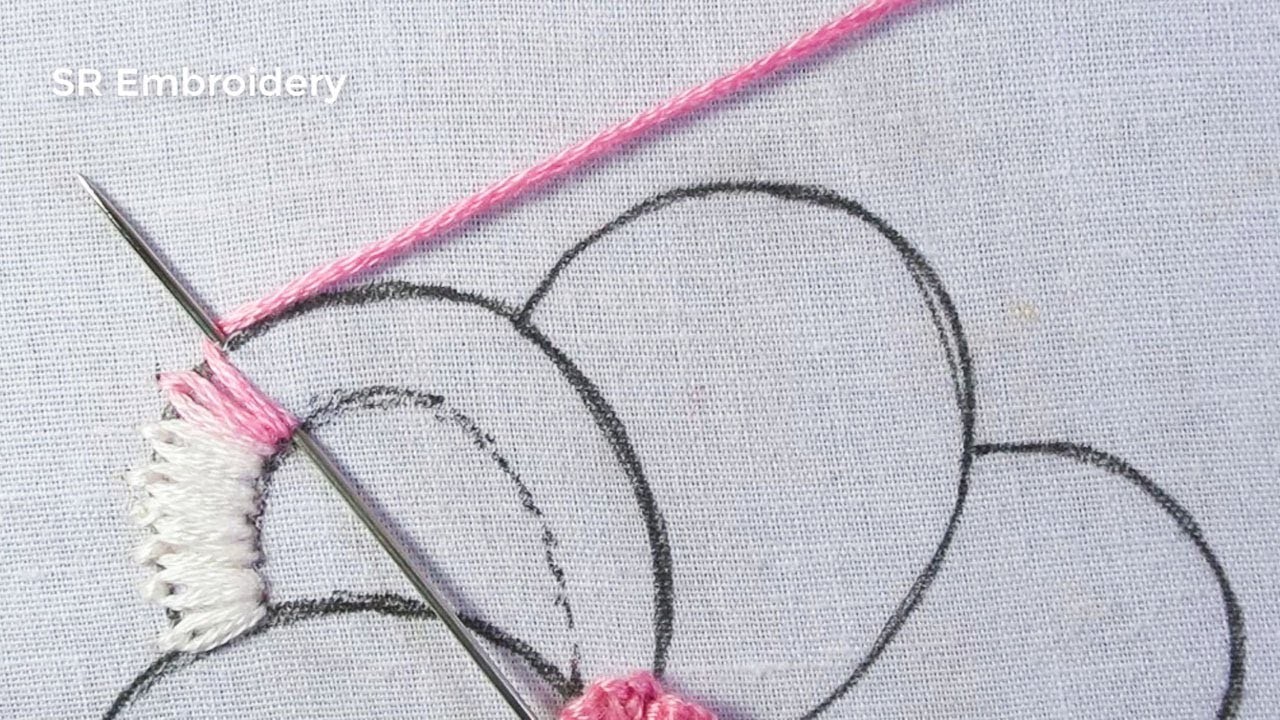 Hand Embroidery New Idea Of Flower Design Super Easy Lazy Daisy Stitch Beautiful Flower Embroidery T