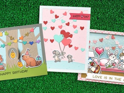 Intro to Heart Garland Backdrop + 3 cards from start to finish