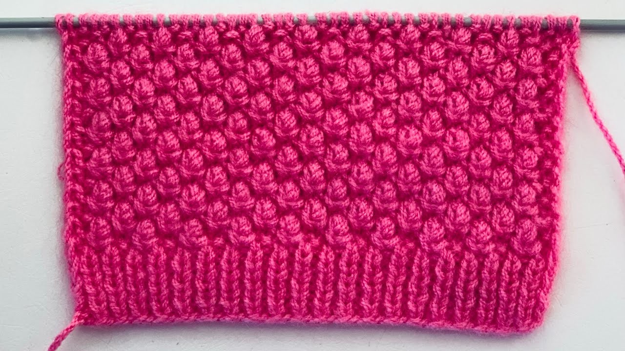????Knit Rose Flower Easy Pattern