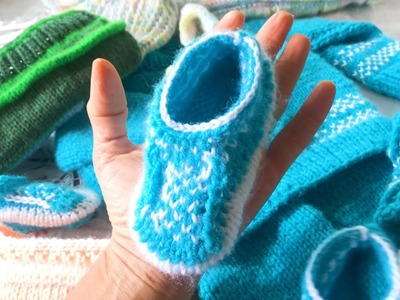 Make a Border. Frame around your Knitted Booties