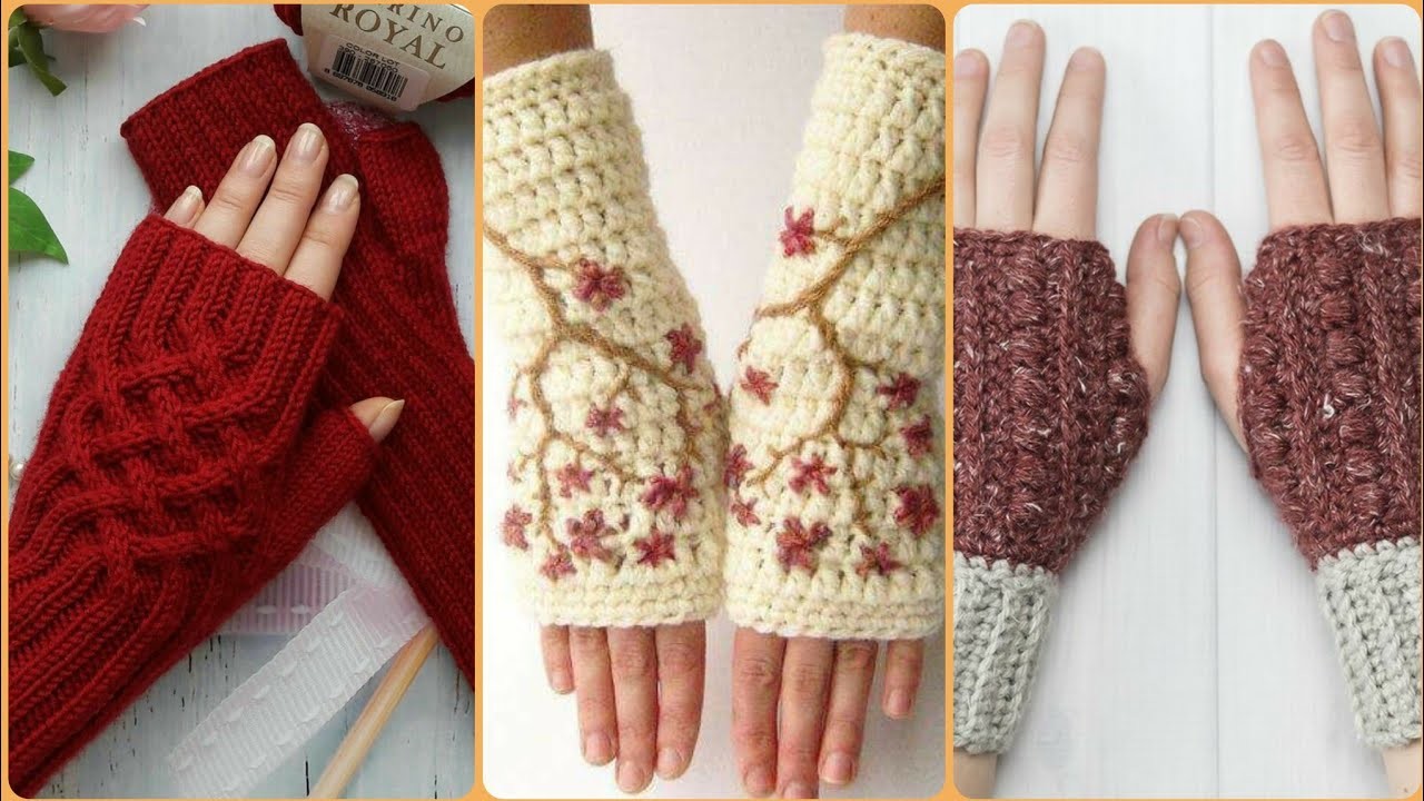 Modern and stylish crochet fingerless gloves free patterns for women's