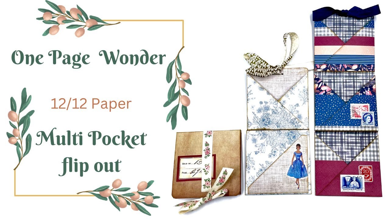 ONE PAGE WONDER-  12.12 PAPER-  MULTI POCKET FLIP OUT- #junkjournalideas #papercraft #craftwithme