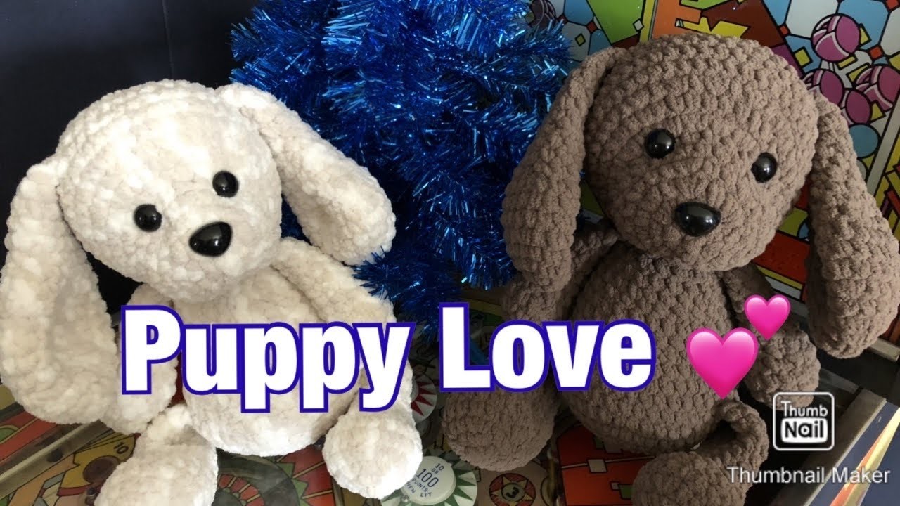 Puppy Love. Adorable Amigurumi Puppy. Crochet Dog. Super Soft Stuffed Animal.Bernat Blanket Yarn