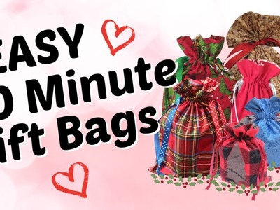 Sew an Easy 10 Minute Fabric Gift Bag