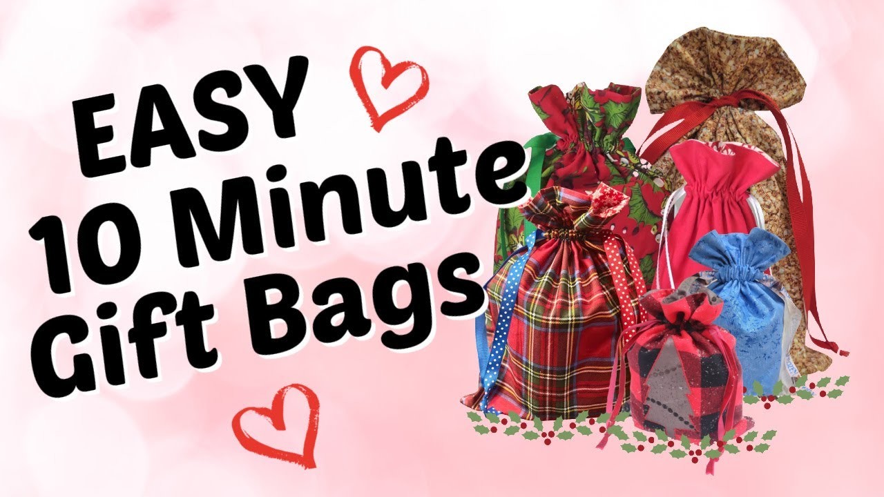 Sew an Easy 10 Minute Fabric Gift Bag