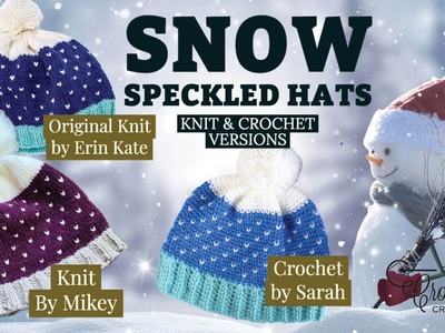 Snow Speckled Easy Winter Knit Hat