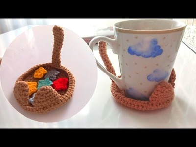 So Cute????How to Make A Easy Cat Crochet Coaster? Knitting Coaster.Step By Step Tutorial For Beginners