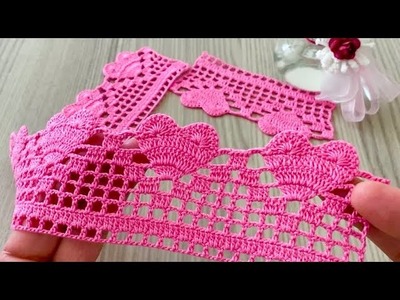 SUPER EASY and STYLISH Heart Patterned Crochet Edge Lace Model Tutorial
