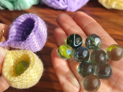 Wow !! Super easy,Great idea - Knit with marble ,make everyone happy - Eye-catching clasp, key chain