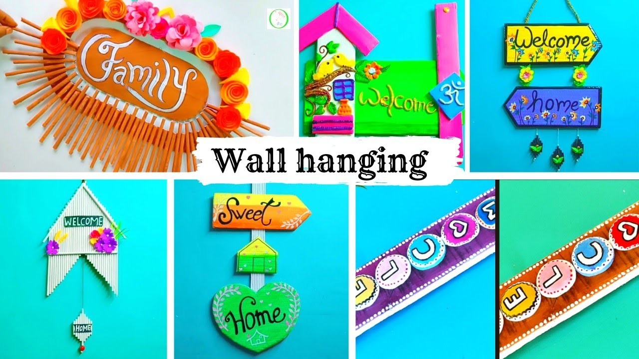 9 Quick Easy Paper Wall Hanging Craft Ideas. Cardboard Reuse. Door Nameplates. DIY Room Decor