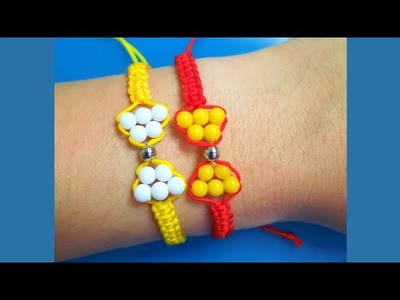 An easy way to make a beaded ribbon bracelet