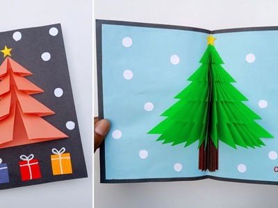 Christmas greeting card making ideas. DIY Merry Christmas card easy. How to make Christmas card