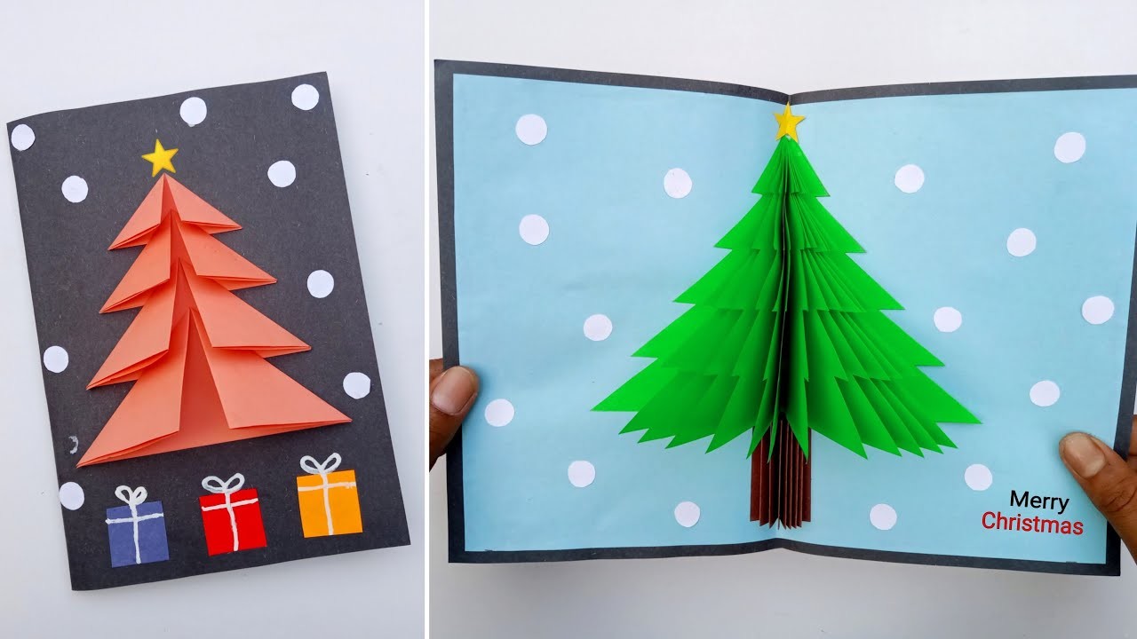 Christmas greeting card making ideas. DIY Merry Christmas card easy. How to make Christmas card