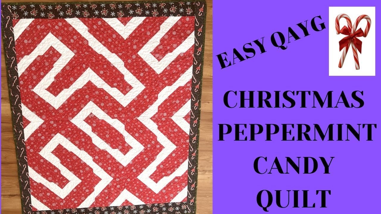 Christmas Peppermint CANDY LAP QUILT  REALLY EASY - QAYG