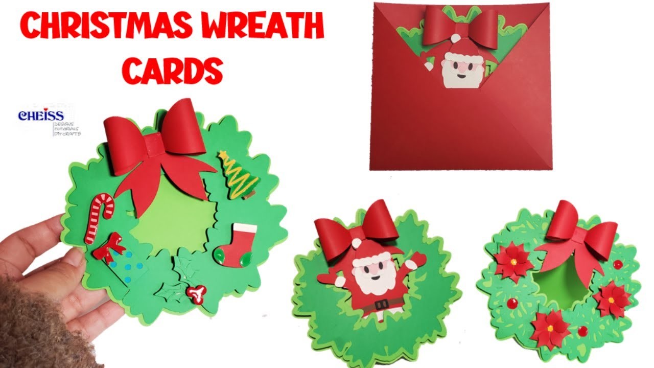 Christmas Wreath Cards - DIY Christmas cards