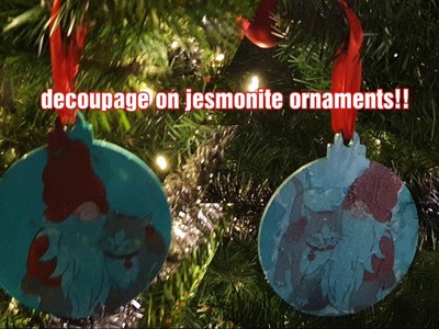 Decoupage on jesmonite ornaments