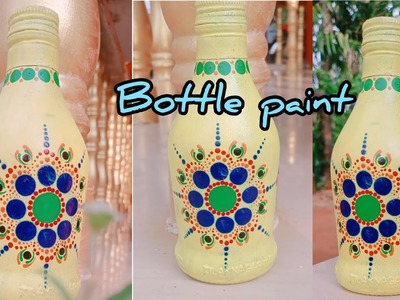| DIY Bottle Art | Easy Bottle painting | DIY Dot Art on Bottle | @craftedbyraksha #bottleart