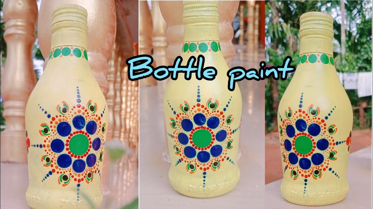 | DIY Bottle Art | Easy Bottle painting | DIY Dot Art on Bottle | @craftedbyraksha #bottleart