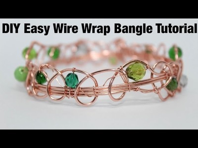 DIY Easy Bracelet Bangle Tutorial Jewellery.How To Make.Wie Jewellery.Wire Wrapping