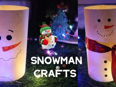 DIY Snowman Candle Holder.Snowman Crafts.Christmas decoration ideas at home #christmas2022
