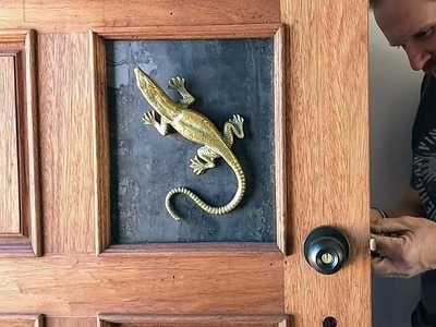 Exterior Door Restore & Install |Solid Mahogany Vintage Door With Lizard, DIY Frame, Home Build #54