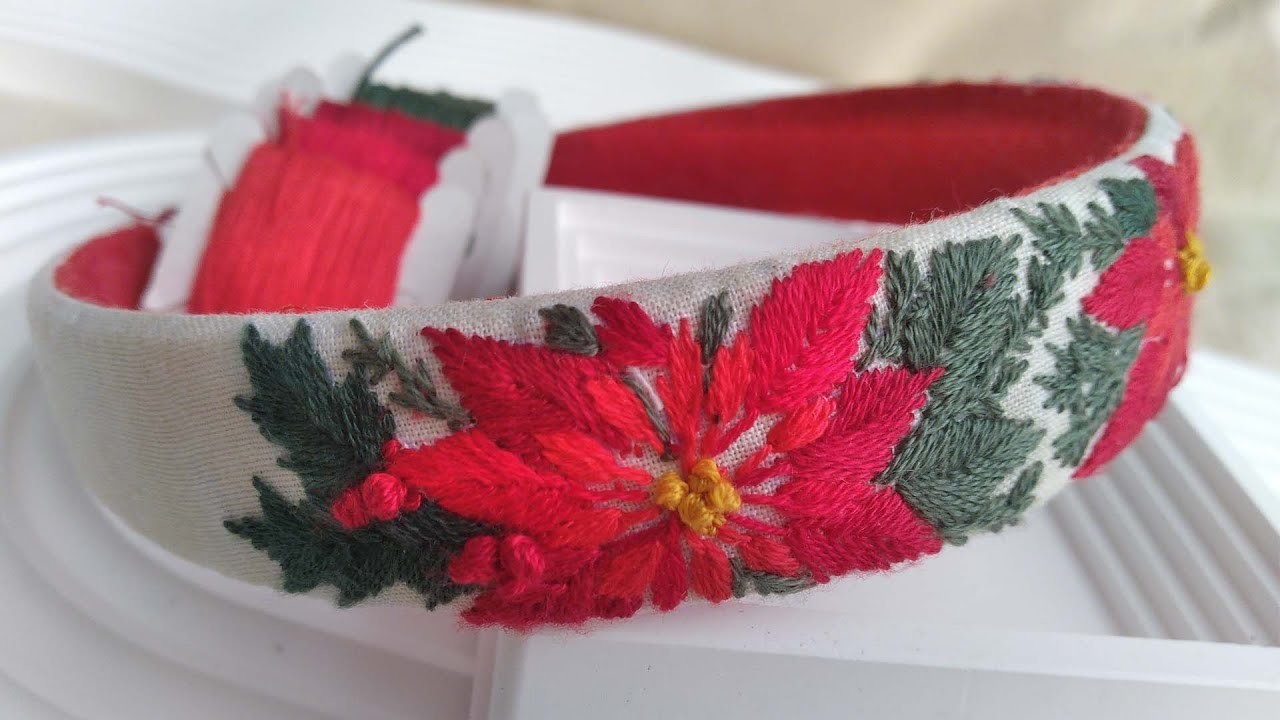 Hand embroidered headband –a lovely gift on Christmas & New Year │DIY│Làm băng đô–quà cho Giáng sinh