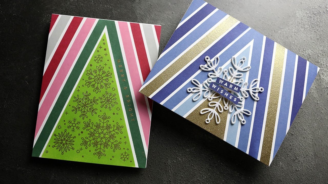 Holiday Card Series 2022 - Day 18 - Stencil Ink Blended Cards