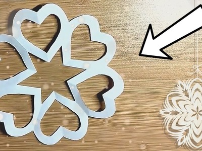 How to cut a simple paper snowflake❄️Christmas crafts❄️ a heart❄️ snowflake heart????