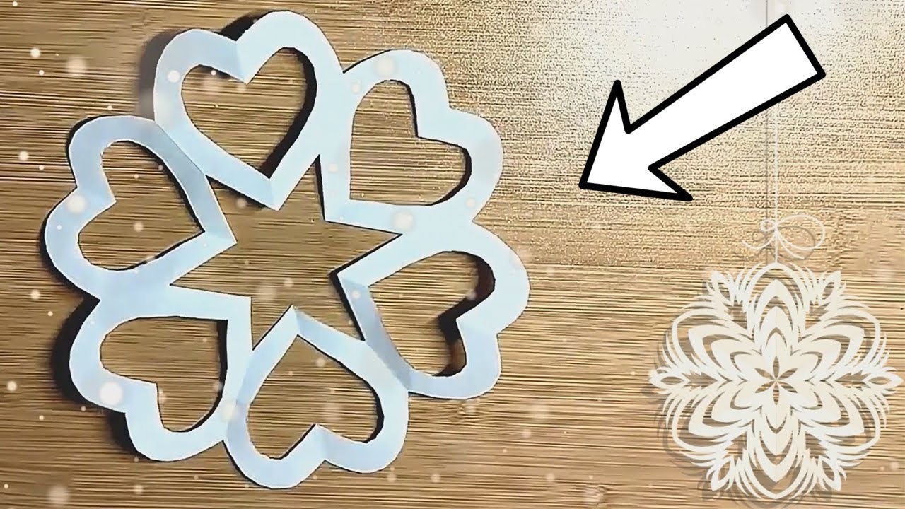 How to cut a simple paper snowflake❄️Christmas crafts❄️ a heart❄️ snowflake heart????