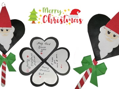 How to Make a Easy and Beautiful Christmas Greetings Cards Idea _ DIY Art Merry Christmas Card Idea